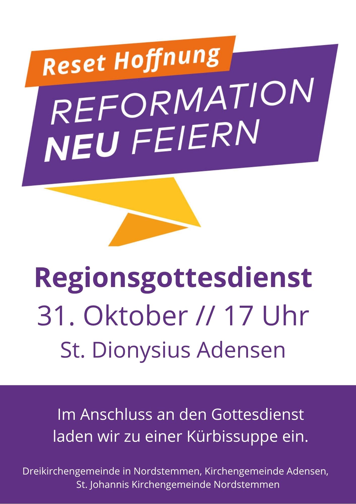 Regionsgottesdienst 31. Oktober 17 Uhr St. Johanniskirche Nordstemmen
